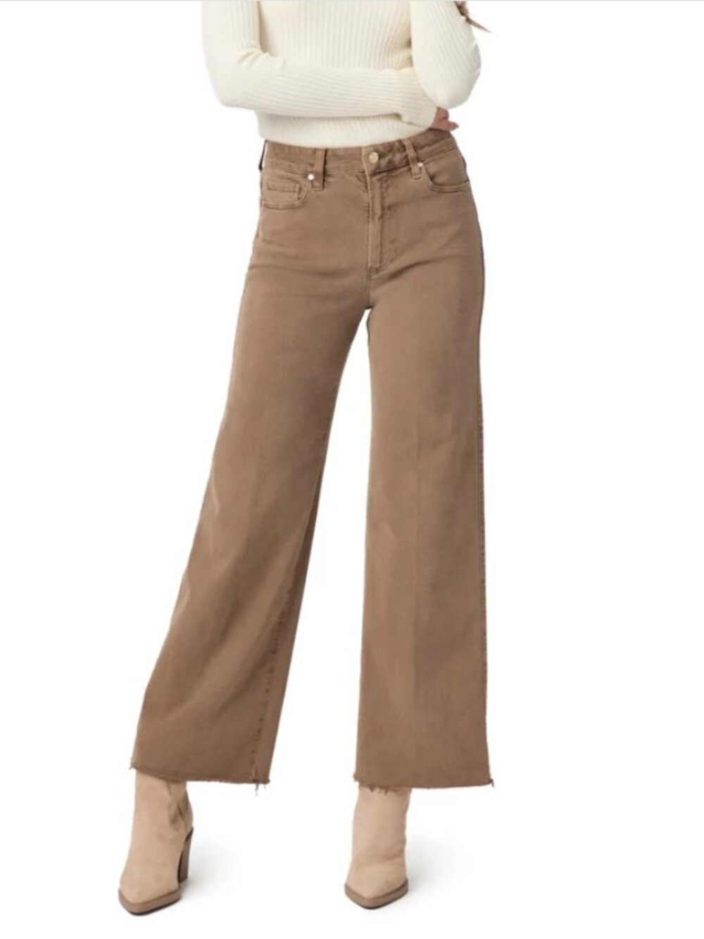Like New Paige Anessa 31vWide Leg Women’s Jeans in Brown Size 28